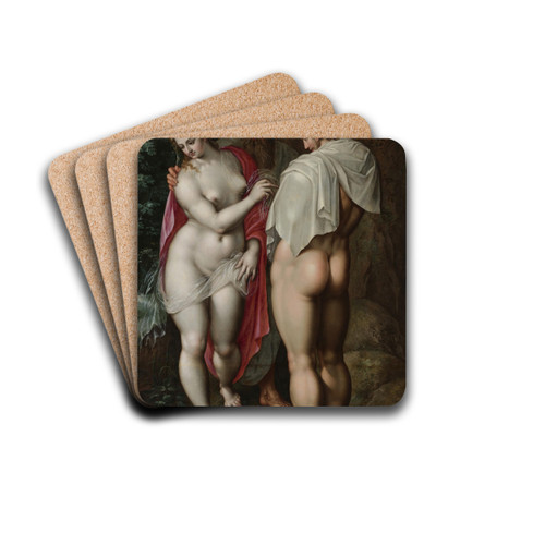 Adam And Eve by Jacob De Backer Drink Coasters - set of 4