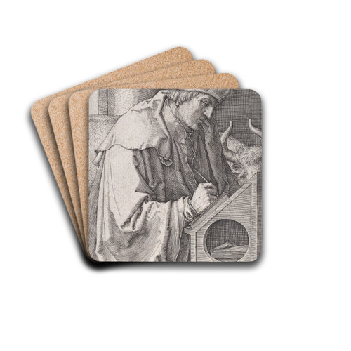 Saint Luke by Lucas Van Leyden Drink Coasters - set of 4 Saint Luke by Lucas Van Leyden Drink Coasters - set of 4