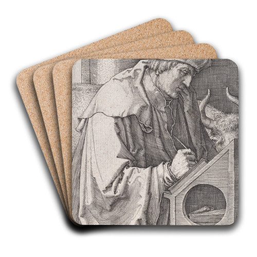 Saint Luke by Lucas Van Leyden Art Drink Coaster set