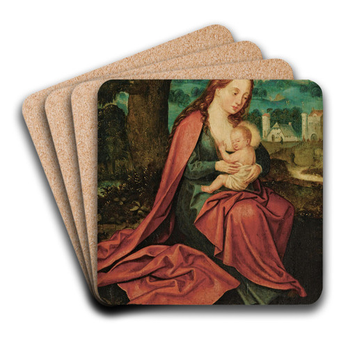 Madonna and Child in a landscape by Circle of Joachim Patinir Art Drink Coaster set