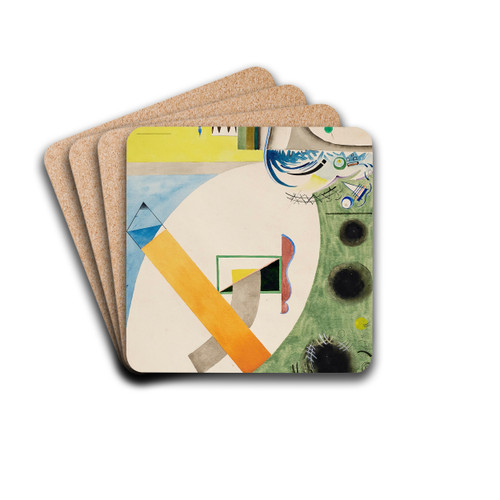 RB0551 - Serioso by Rudolf Bauer Drink Coasters - set of 4
