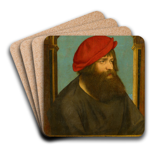 Portrait of Hans Herbst (Herbster) by Ambrosius Holbein Art Drink Coaster set