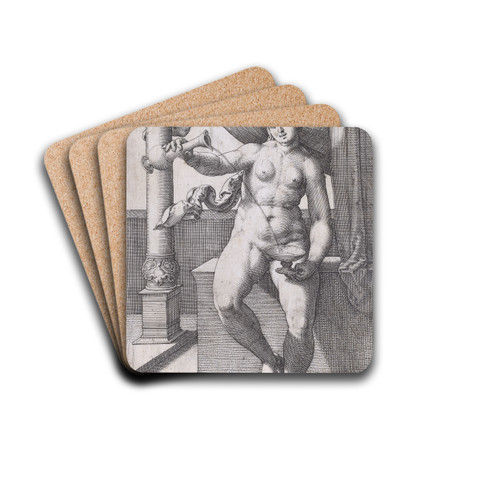 Temperancia (Temperance) by Lucas Van Leyden Drink Coasters - set of 4 Temperancia (Temperance) by Lucas Van Leyden Drink Coasters - set of 4
