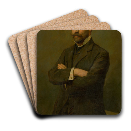 Portrait of Felixa Halmiho by Elemr Halsz-Hradil Art Drink Coaster set Portrait of Felixa Halmiho by Elemr Halsz-Hradil Art Drink Coaster set