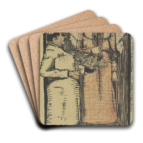 Neujahrskarte fr den Maler Ugi Battenberg by Max Beckmann Art Drink Coaster set