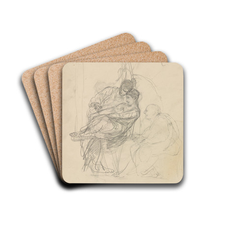 szkic do obrazu 'Noc w Pompejach. wietlik' by Henryk Siemiradzki Drink Coasters - set of 4