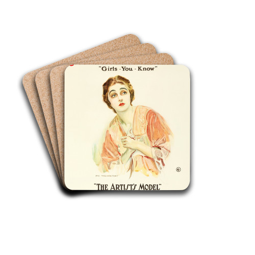 The Artist's Model by James Montgomery Flagg Drink Coasters - set of 4