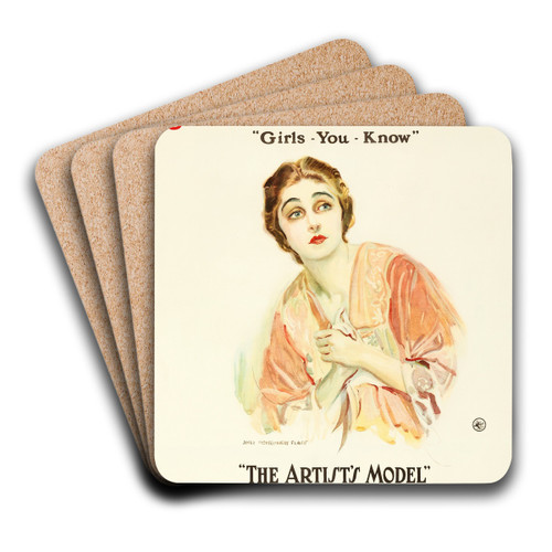 The Artist's Model by James Montgomery Flagg Art Drink Coaster set