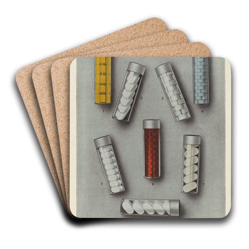 Display samples only, Lilly solvets for solutions by Eli Lilly & Company Art Drink Coaster set