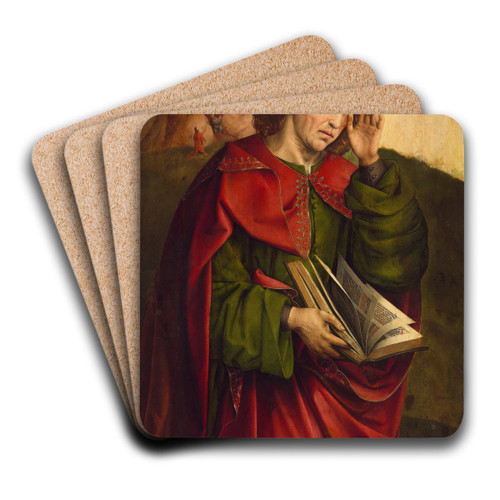 Saint John The Evangelist Weeping by Colijn de Coter Art Drink Coaster set