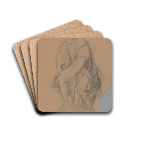 Study of the king figure for the painting 'Death of Barbara Radziwi' by Jzef Simmler Drink Coasters - set of 4 Study of the king figure for the painting 'Death of Barbara Radziwi' by Jzef Simmler Drink Coasters - set of 4