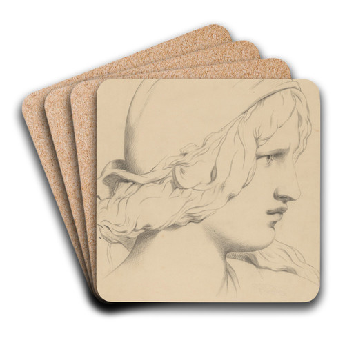 Vrouwenkop by August Alleb Art Drink Coaster set Vrouwenkop by August Alleb Art Drink Coaster set