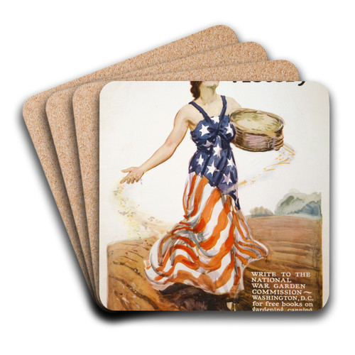 Will you have a part in victory by James Montgomery Flagg Art Drink Coaster set