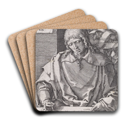 Saint John by Lucas Van Leyden Art Drink Coaster set