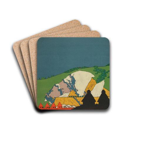 Godstone, London Underground by Edward McKnight Kauffer Drink Coasters - set of 4