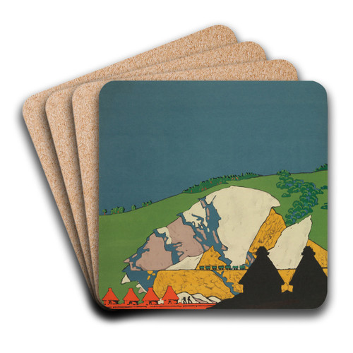 Godstone, London Underground by Edward McKnight Kauffer Art Drink Coaster set