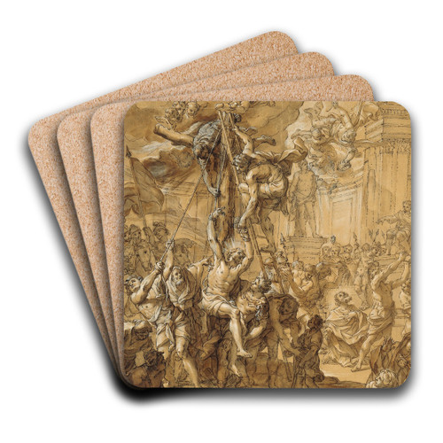 The Martyrdoms of the Apostles Philip and James the Lesser by Giovanni Odazzi Art Drink Coaster set