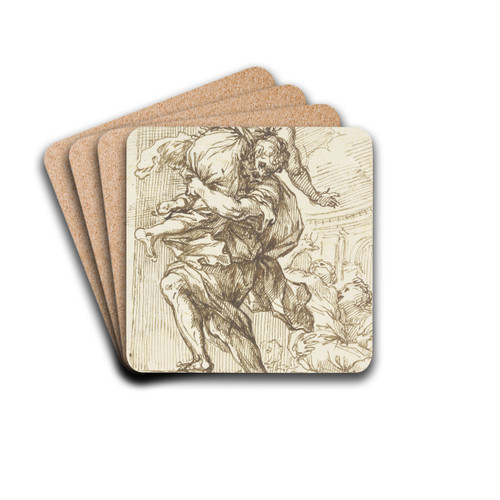 Abduction of the Sabine women by Pietro da Cortona Drink Coasters - set of 4 Abduction of the Sabine women by Pietro da Cortona Drink Coasters - set of 4