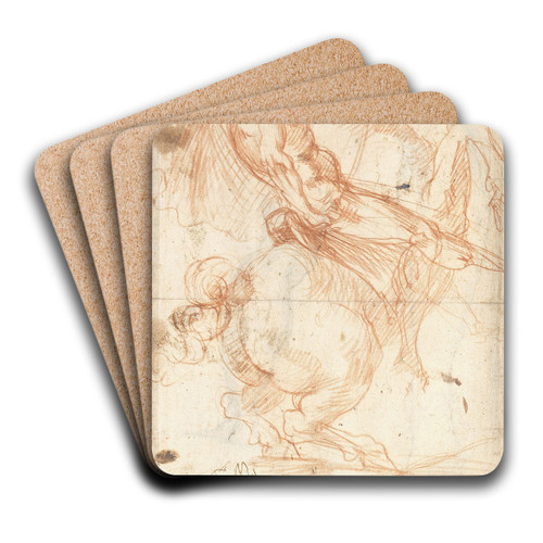 Equestrian Study by Giuseppe Cesari Art Drink Coaster set