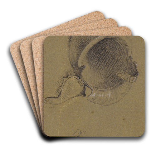 Studie eines Helmes by Johann Peter Krafft Art Drink Coaster set