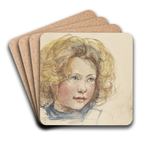 Hoofd van een meisje met blond haar by Jozef Israls Art Drink Coaster set