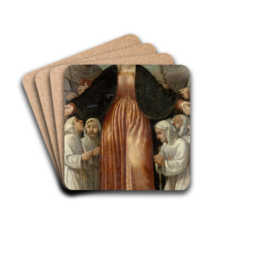 The Madonna of Mercy by Girolamo Romanino Drink Coasters - set of 4