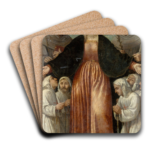 The Madonna of Mercy by Girolamo Romanino Art Drink Coaster set