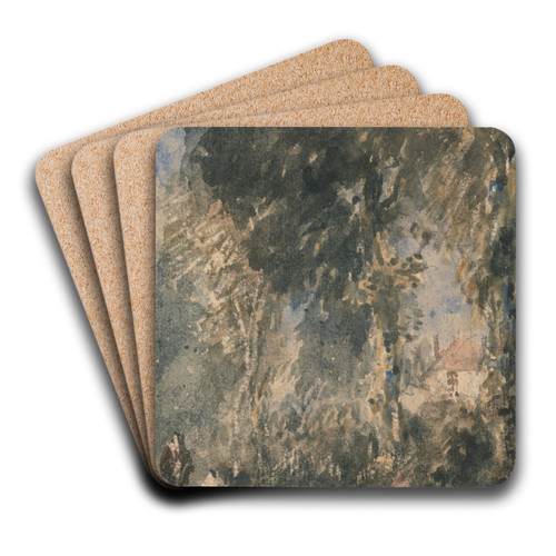 The Abbey Gates Looking to Greenfield House by David Cox Art Drink Coaster set