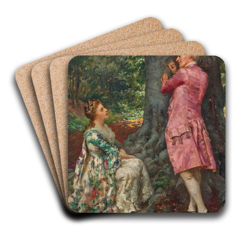 Etched with love by William Breakspeare Art Drink Coaster set