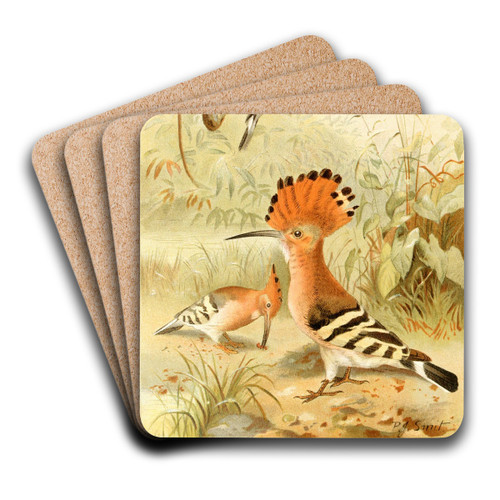 Hoopoes by Pierre Jacques Smit Art Drink Coaster set Hoopoes by Pierre Jacques Smit Art Drink Coaster set