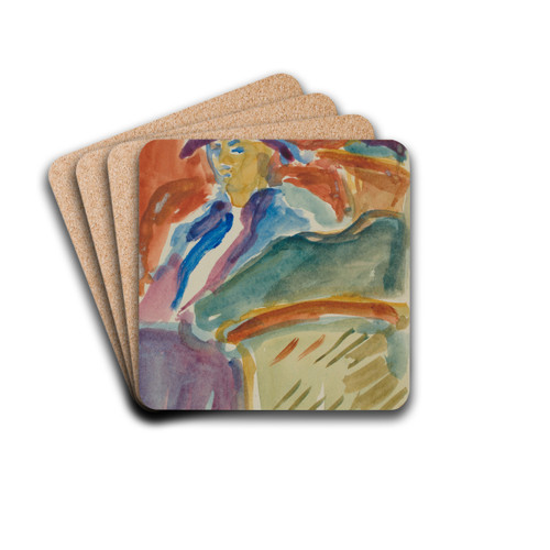 Untitled 4 by Edvard Munch Drink Coasters - set of 4