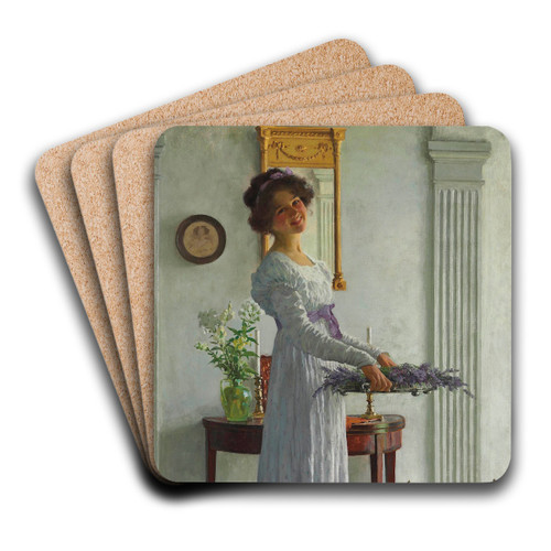 Fresh lavender by William Henry Margetson Art Drink Coaster set