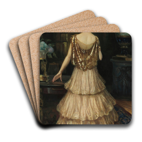 Portrait of Mrs. Gawroska by Kazimierz Stabrowski Art Drink Coaster set
