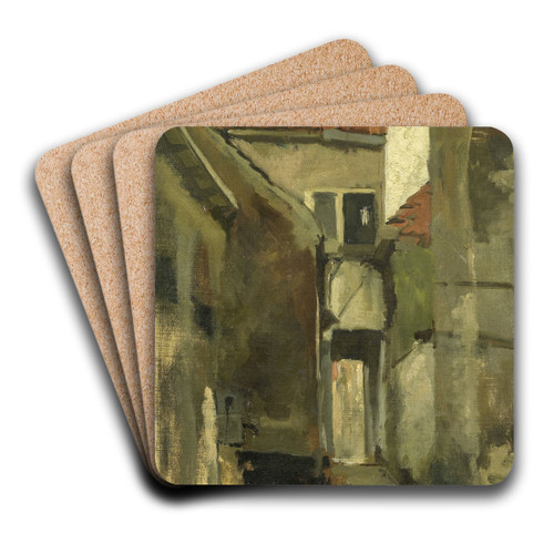 Neighborhood Street in Rijswijk near The Hague by George Hendrik Breitner Art Drink Coaster set