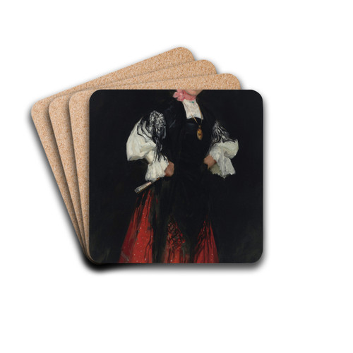Spanish Girl of Madrid (Una Chula) by Robert Henri Drink Coasters - set of 4