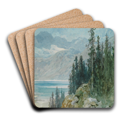 Blick ber den Genfer See bei Montreux by Gustave Dor Art Drink Coaster set