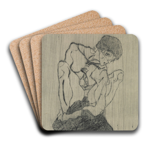 Sorrow by Egon Schiele Art Drink Coaster set