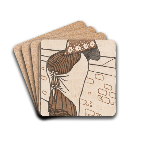 In Erwartung by Carl Moser Drink Coasters - set of 4