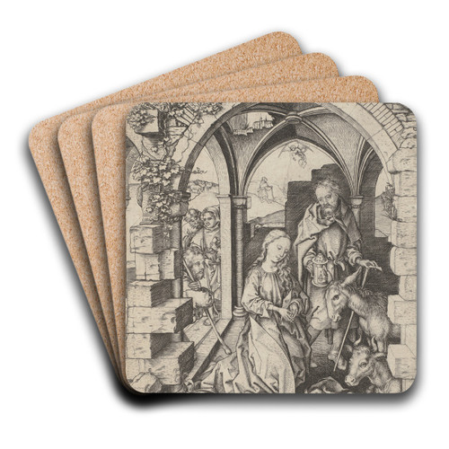 The Nativity by Martin Schongauer Art Drink Coaster set