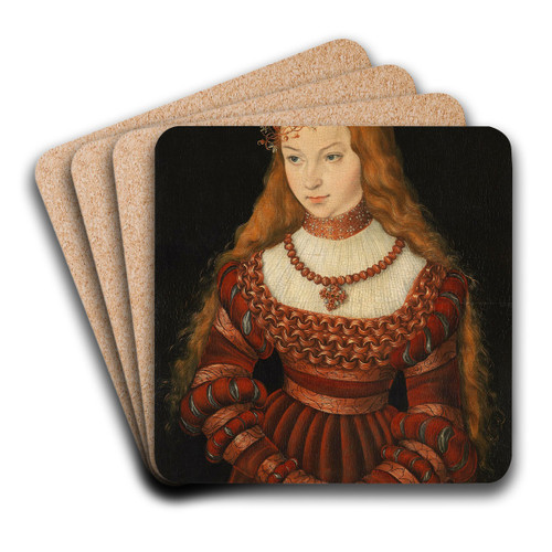 Sibylle of Cleves by Lucas Cranach the Elder Art Drink Coaster set