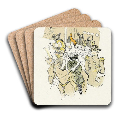 Le Rire; Au Moulin Rouge by Henri de Toulouse-Lautrec Art Drink Coaster set Le Rire; Au Moulin Rouge by Henri de Toulouse-Lautrec Art Drink Coaster set