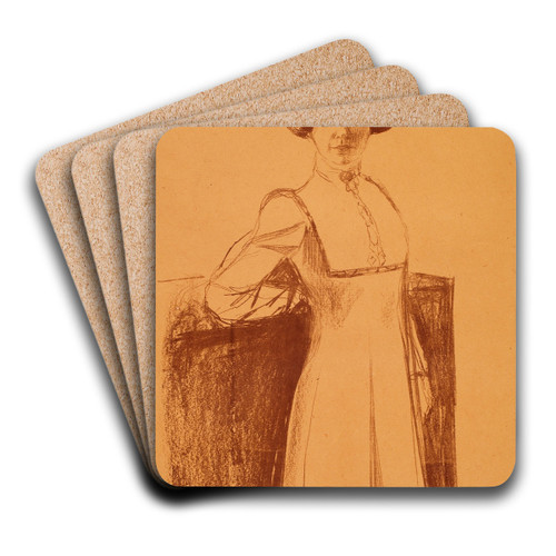 Portrait of Mrta Sandal by Edvard Munch Art Drink Coaster set