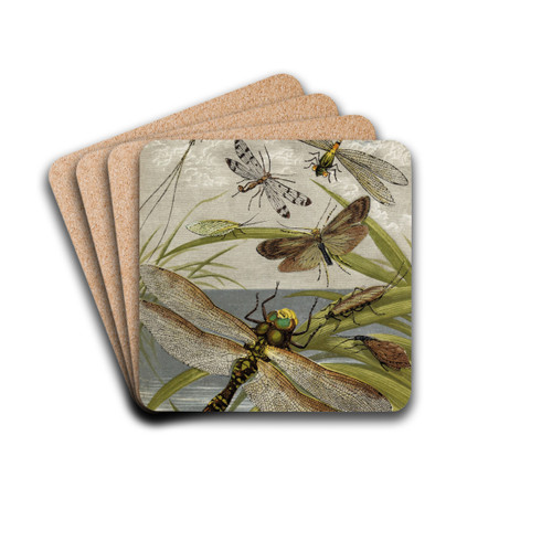 Neuroptera by William Houghton Drink Coasters - set of 4 Neuroptera by William Houghton Drink Coasters - set of 4