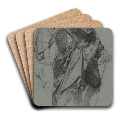 The Painters Gonzales Coques and David Rijckaert by Nicaise De Keyser Art Drink Coaster set