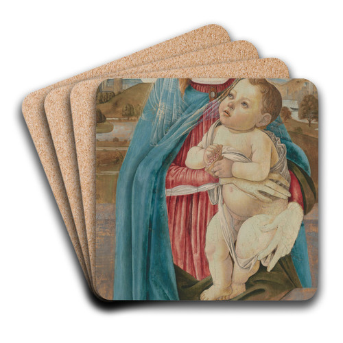 Virgin andChild by Sandro Botticelli Art Drink Coaster set Virgin andChild by Sandro Botticelli Art Drink Coaster set