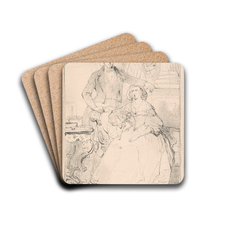 Double portrait by Nicaise De Keyser Drink Coasters - set of 4 Double portrait by Nicaise De Keyser Drink Coasters - set of 4