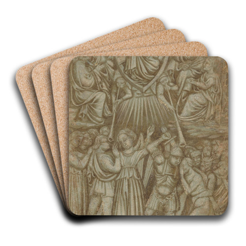 The Last Judgment early by Circle of Ottaviano Nelli Art Drink Coaster set