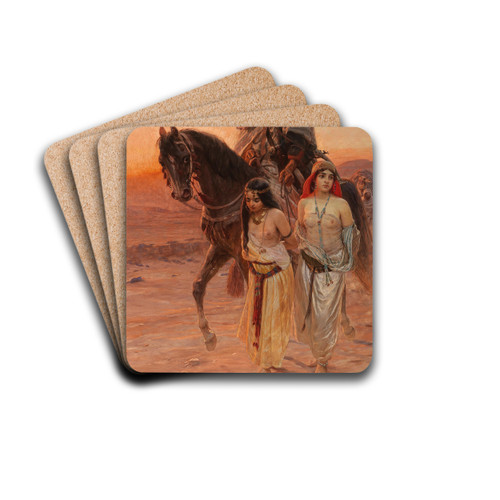 A Caravan by Otto Pilny Drink Coasters - set of 4