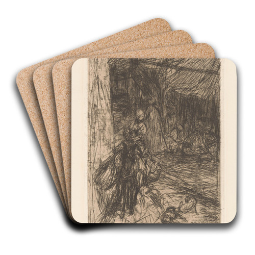 Jongen op een ezel by Marius Bauer Art Drink Coaster set