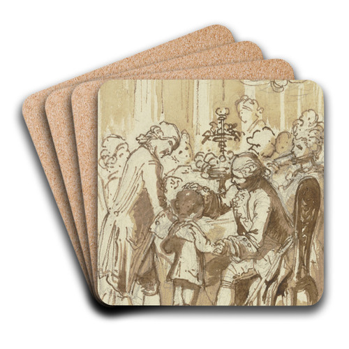 Celebratory people by Eugen Klimsch Art Drink Coaster set